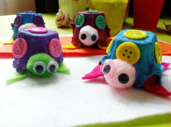 DIY -ideat munalaatikko koristele värillisiä hahmoja