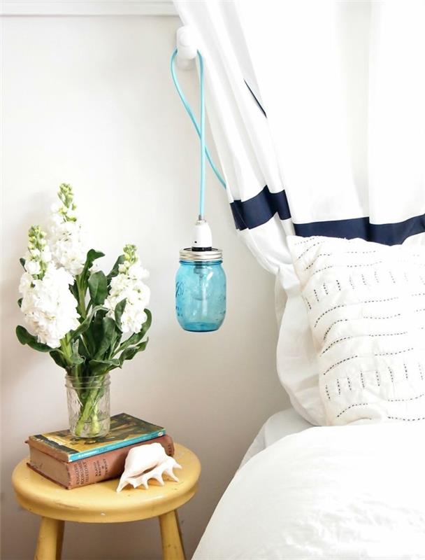 DIY -ideoita muurauspurkit riippuvalaisin koti -ideoita makuuhuone