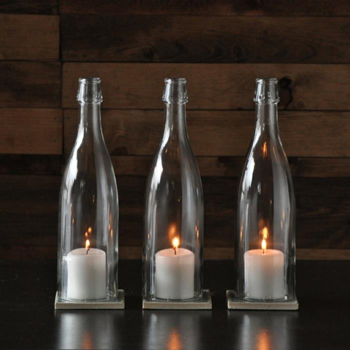DIY -ideoita pulloja koristamaan kynttilöitä