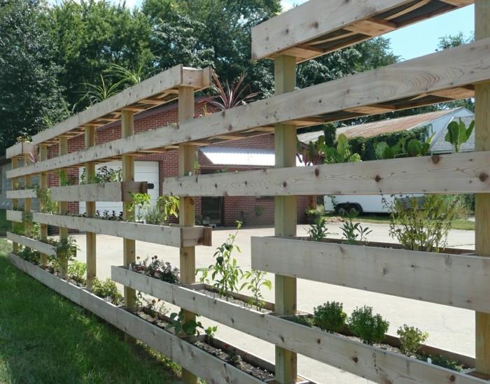 DIY -ideoita puutarha -aita rakentaa itsesi lavoista