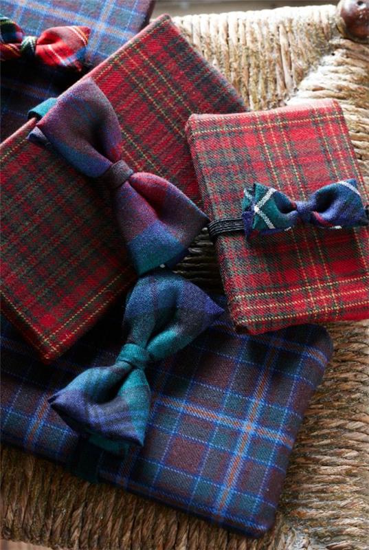 DIY -ideat lahjat kauniisti kääri tartan