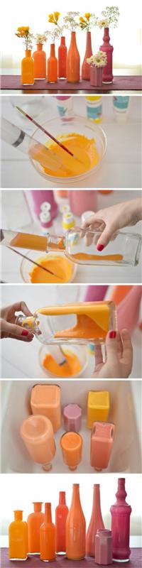 DIY -ideat luovat käsityöideat värilliset maljakot pastellivärit