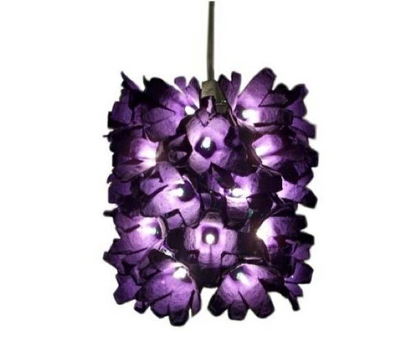 DIY ideoita kaunis violetti kynttilänjalka munalaatikko