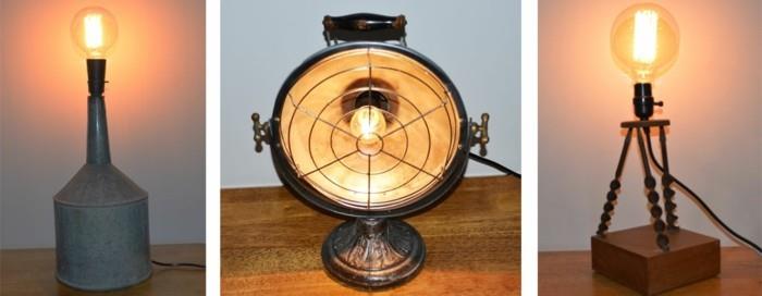DIY -lamppu uudelleenkäyttää vanhoja materiaaleja vuosikerta
