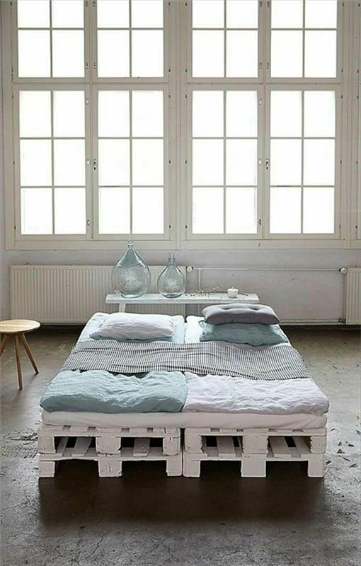 diy huonekalut euro lavat sängynrunko maalattu valkoiseksi