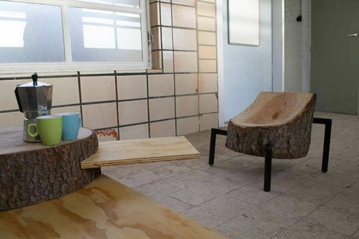 DIY huonekalupalkki puusta metallirunkoinen jakkara nojatuoli
