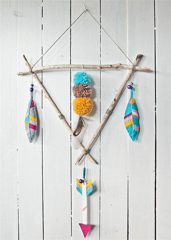 diy mobile höyhenet intialainen