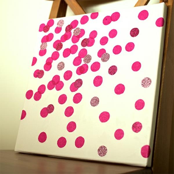 Canvas -tulosteita vaaleanpunainen DIY moderni