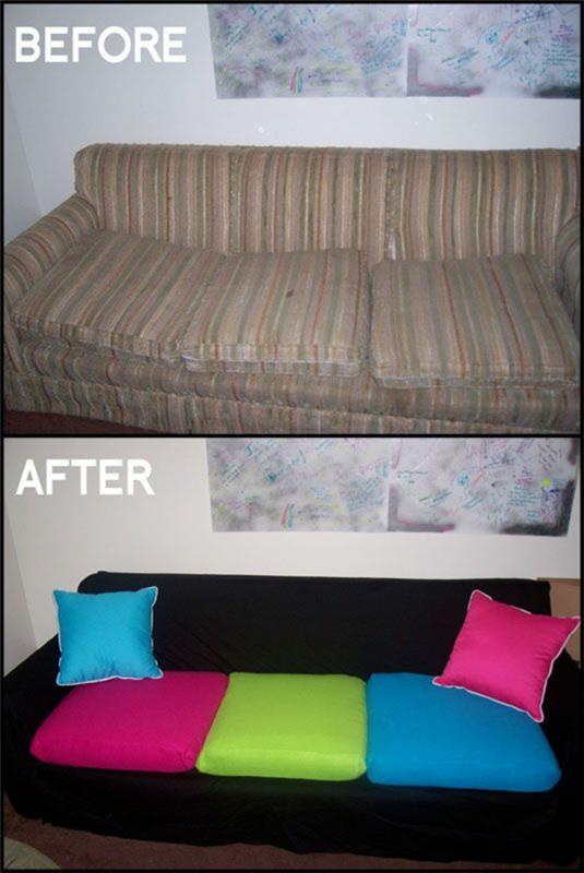 diy -projektin sohva muuntaa istuintyynyn