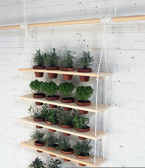 DIY -projektit kasvihylly pystysuora puutarha