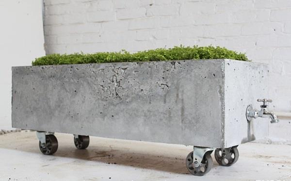 DIY -projektit betonitehtaan jalusta pyörillä