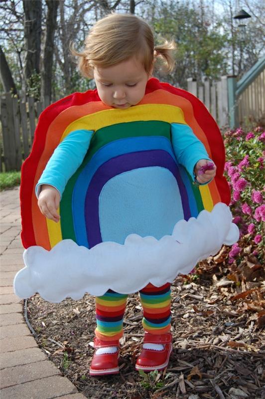 DIY sateenkaaren karnevaaliasut lapsille