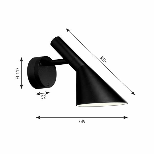 Tanskalaiset designkalusteet Arne Jacobsen aj 50 seinävalaisin