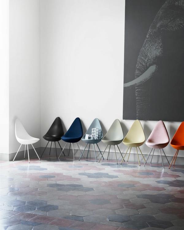 Tanskalaiset designkalusteet Arne Jacobsen pudotustuoli