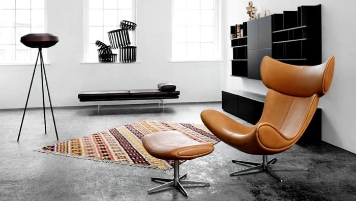 tanskalainen design skandinaavinen tyyli nahkainen nojatuoli imola tuoli boconcept