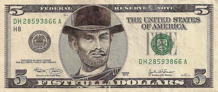 dollarin setelit clint eastwood kasvot muuntaa meidät eurosta dollariksi