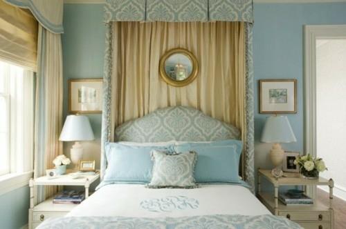 hallitseva sininen pylvässänky idea makuuhuoneen suunnittelu