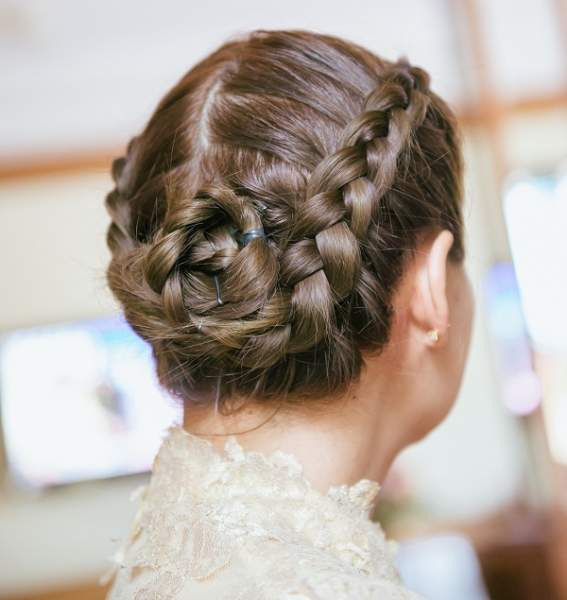 French Braid Double Bun