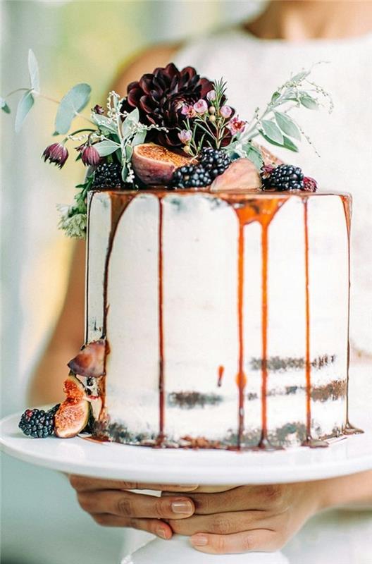 tihkuva kakku hääkakku kerma puoliksi alasti torte