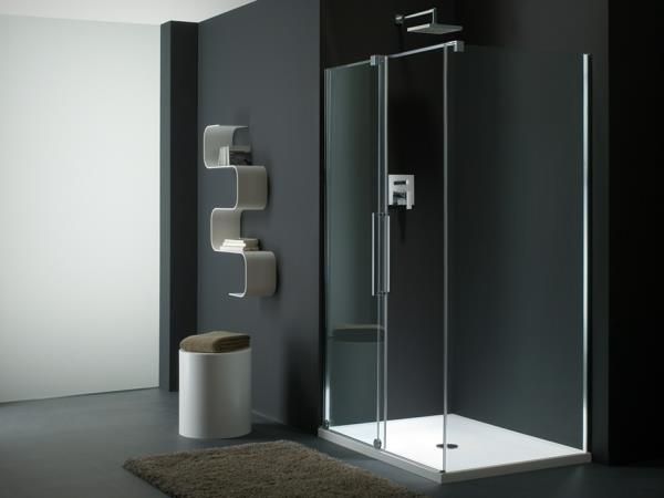 Suihkukaappi minimalistinen kylpyhuone musta