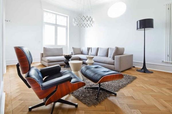 eames -nojatuoli syvän kasan maton koristetrendit 2018
