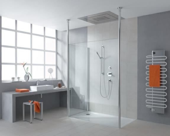 suihkukaappi lasiovet seinälaatat lattialaatat pyyhekuivain peilipöytä