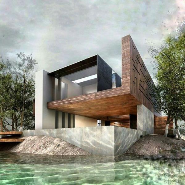supermoderni rakennus vedessä moderni arkkitehtuuri