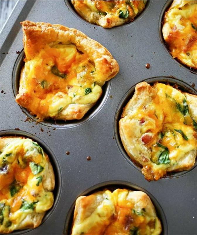 helppoja reseptejä pekoni pinaatti quiche resepti mini quiche