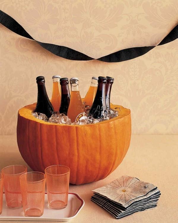 halloween -ideoita pullojäähdytin kurpitsa