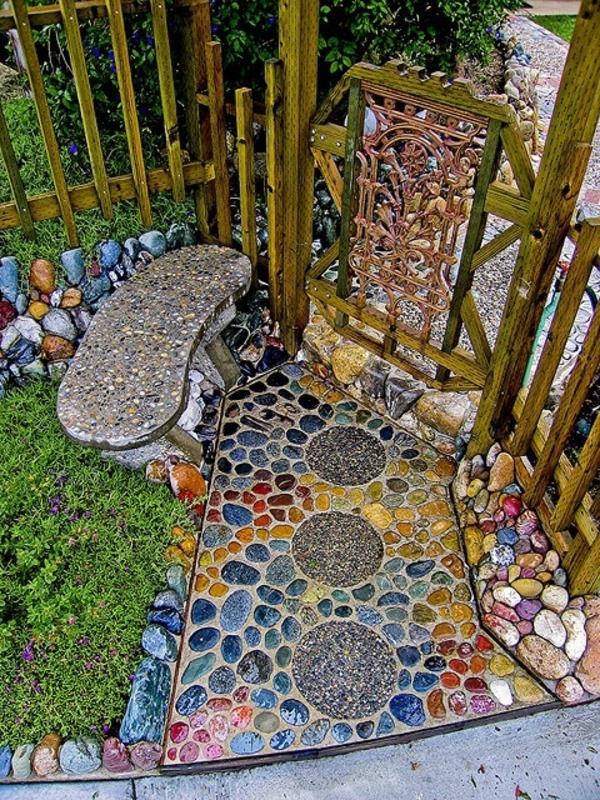 kutsuva sisäpihan sisäänkäynti puutarhan suunnitteluideoita mosaiikki