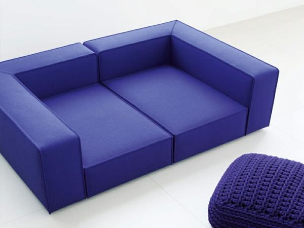 sisustus alkuperäinen paola lenti sohva violetti neulottu jakkara