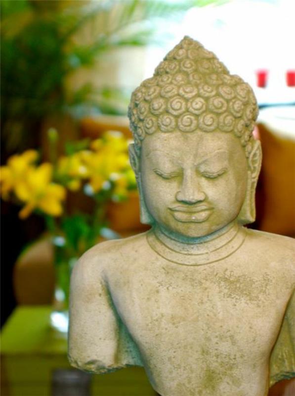 sisustusesimerkkejä sisustussuunnittelu elävä tunnelma aasia huoneisto sisustus elävät ideat aasialainen indonesia patsas