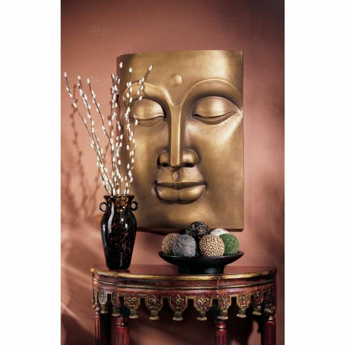 sisustusesimerkit sisustussuunnittelu elävä tyylikkyys aasia huoneisto sisustusesimerkit aasialainen sri lanka kiina sisäseinät design valokuvaseinä