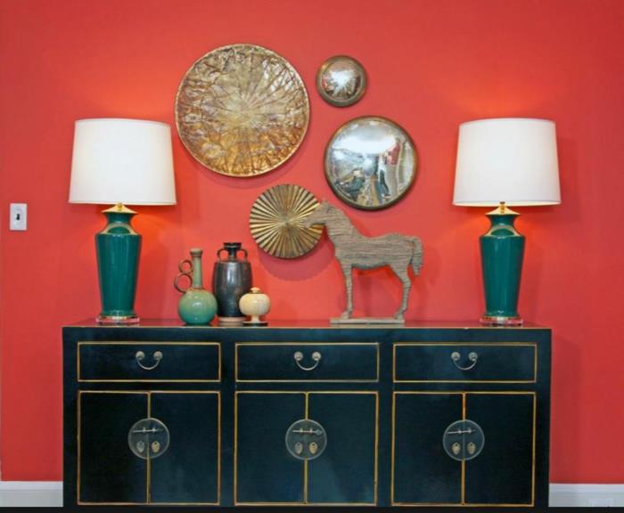 sisustusesimerkkejä sisustussuunnittelu elävä tyylikkyys aasia huoneisto sisustusesimerkit aasia värikäs singapore punainen