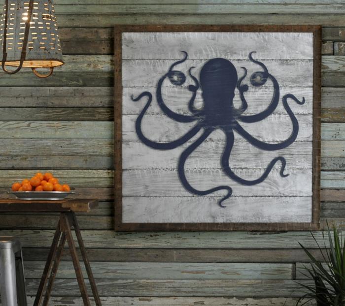 sisustusesimerkkejä merellinen deco -mustekala