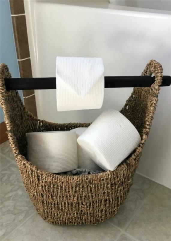 sisustusesimerkit paju korit rottinkikorit säilytyskorit korit hyllyille wc -paperi