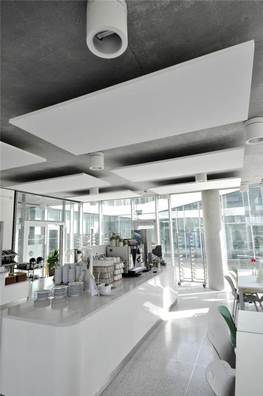 sisustusideoita epätavallinen idea katon modernissa keittiössä