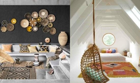 sisustusideoita boho scandi -tyyliin