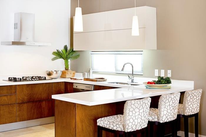 sisustusideoita keittiö moderni asuminen ideoita moduulit valkoiset kaapit baaritiski baarituolit