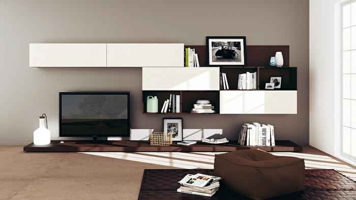 sisustusideoita moderni olohuoneen minimalistinen tv -seinäyksikkö