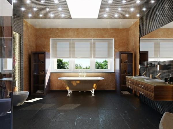 sisustusideoita modernit kylpyhuoneet loistava valaistus