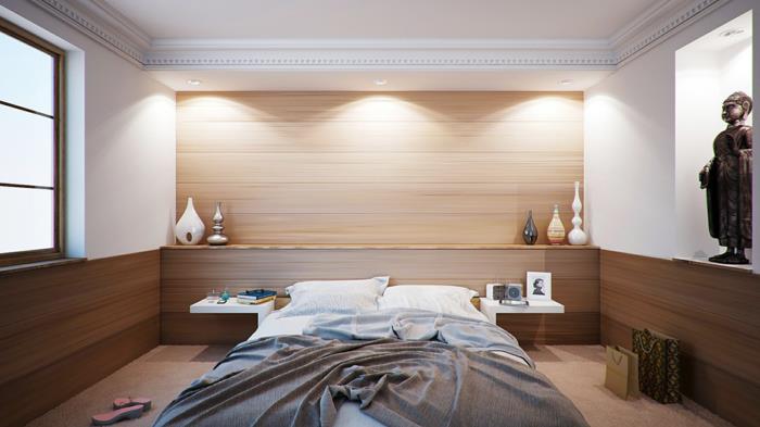 sisustusideoita makuuhuone modernit minimalistiset koriste -esineet matot