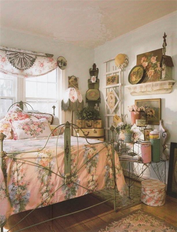 sisustusideoita makuuhuone vintage kaunis katto