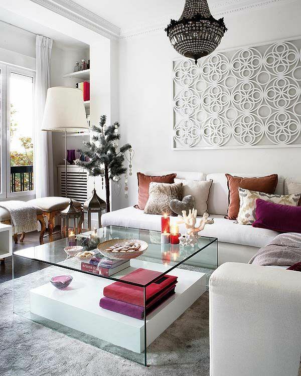 marokkolaiset olohuoneen huonekalut moderni trendikäs lasipöytä