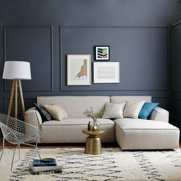 sisustusideoita olohuoneen huonekalut modernit trendikkäät seinäpaneelit