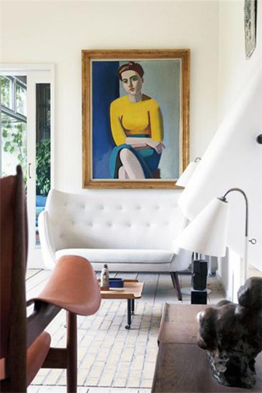 sisustusideoita huonekalut moderni trendikäs valkoinen sohva