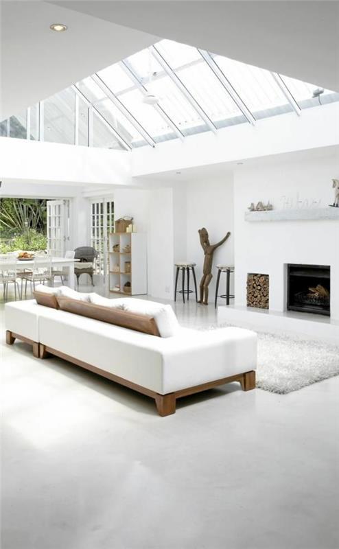 päivänvalon olohuoneen huonekalut moderni valkoinen lasi