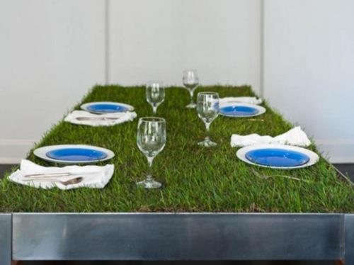 ainutlaatuiset ruokapöydät vihreä niitty