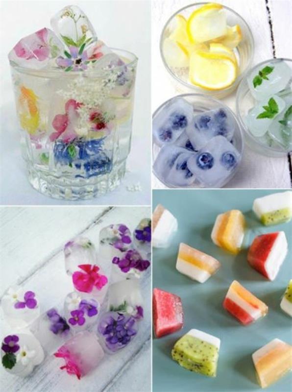 jääkuutioita ideoita kesäideoita värikkäitä kuutioita