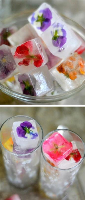 jääpalaideoita kesäideoita syötävillä kukilla